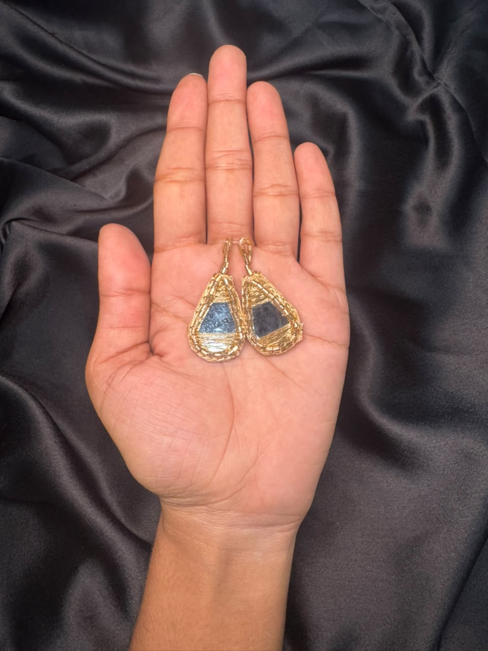 Designer Mirror work Drop shape Latkan