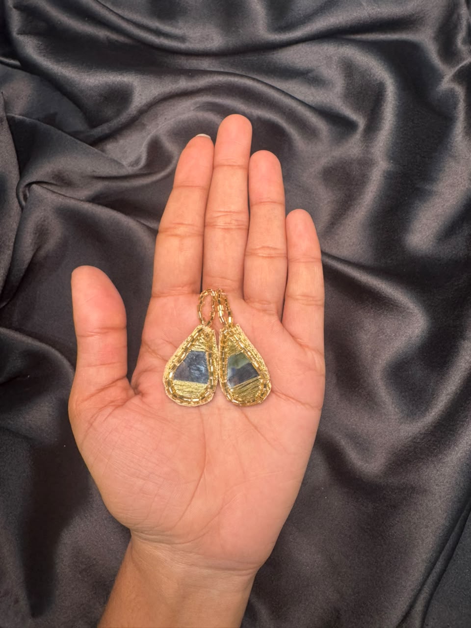 Designer Mirror work Drop shape Latkan