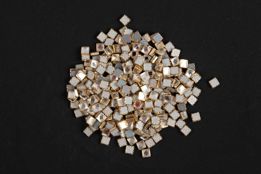 Mohan Shoppe Square Gluefix Resin Stones Used in a Flowerpot, Saree, Dress etc. Size- 6 mm Approx. Package of 100 Grams