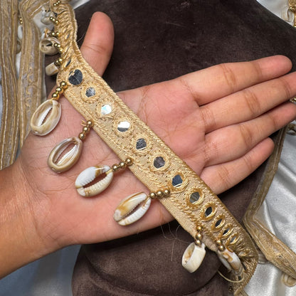 Traditional Golden Shell Hanging Jhalar  Patti