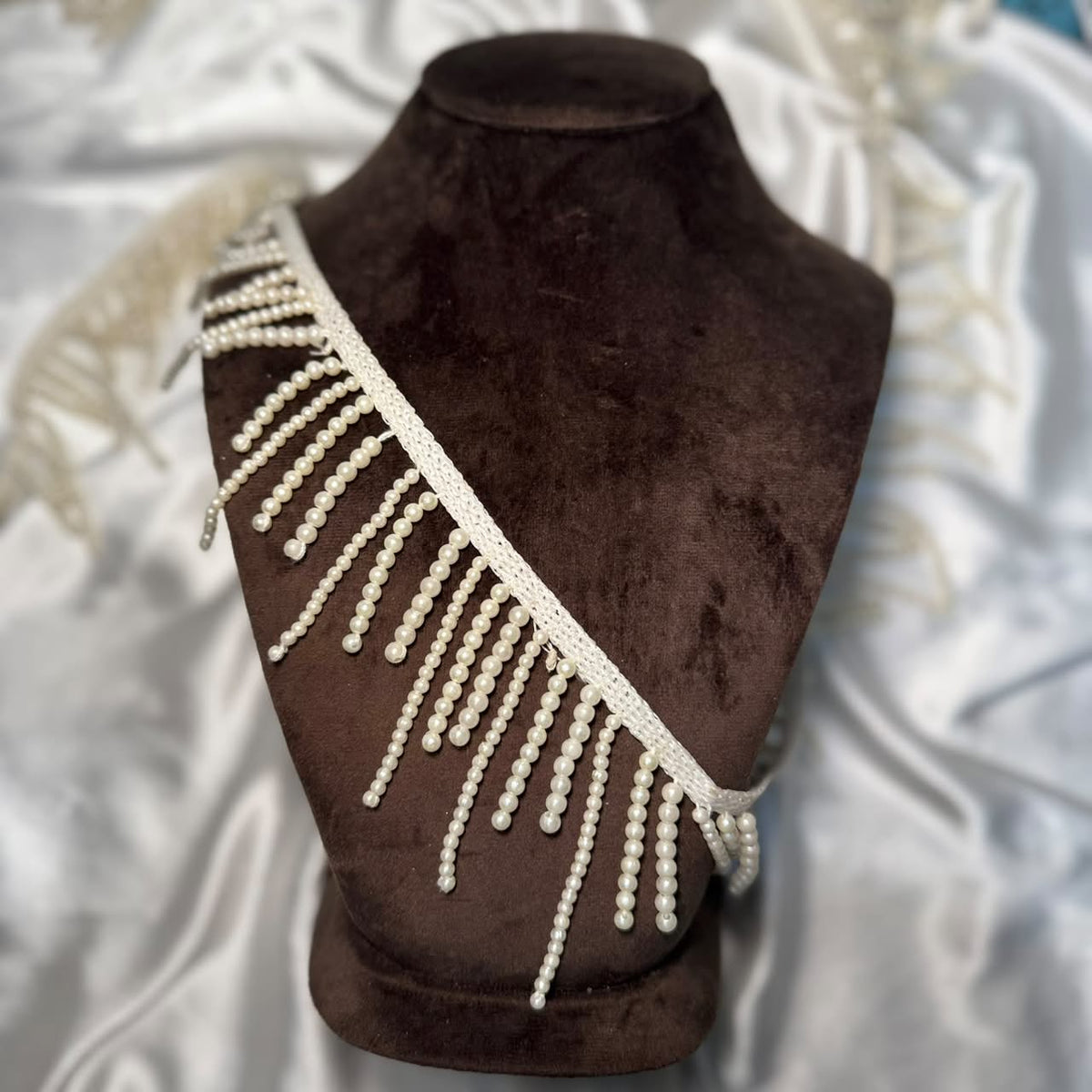 Stylish Golden Fringe Jhalar with Hanging Beads