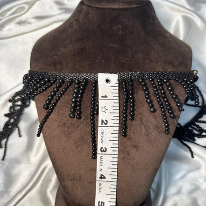 Stylish Golden Fringe Jhalar with Hanging Beads