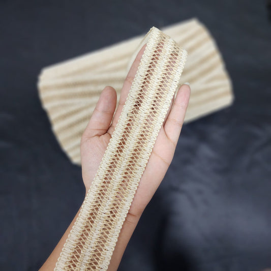 Criss Cross Design Jute Lace Burlap Ribbon Pack of 25 meters