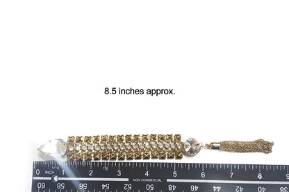 Golden Design Rhinestone Stone Pearl Work Metal Kurta Patti Buttons