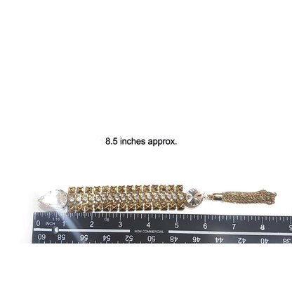 Golden Design Rhinestone Stone Pearl Work Metal Kurta Patti Buttons
