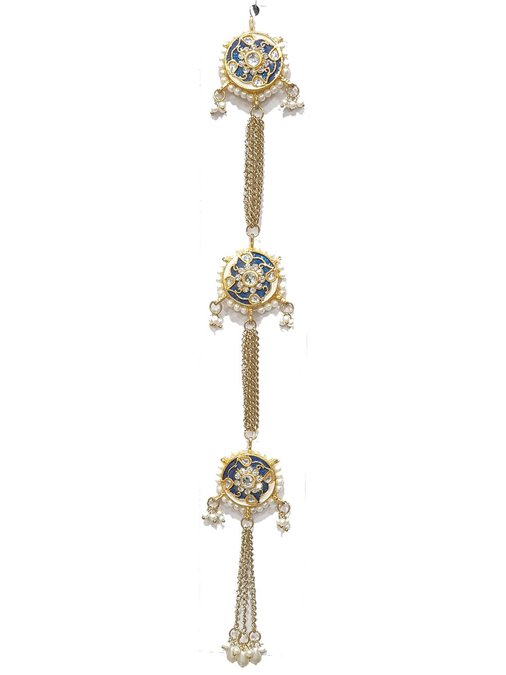Kundan Work Fancy Kurta Patti Button with Chain