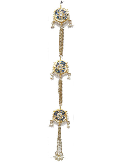 Kundan Work Fancy Kurta Patti Button with Chain