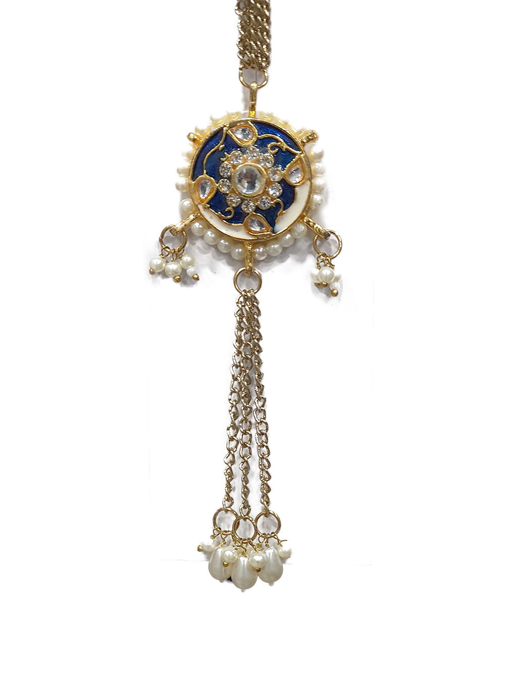 Kundan Work Fancy Kurta Patti Button with Chain