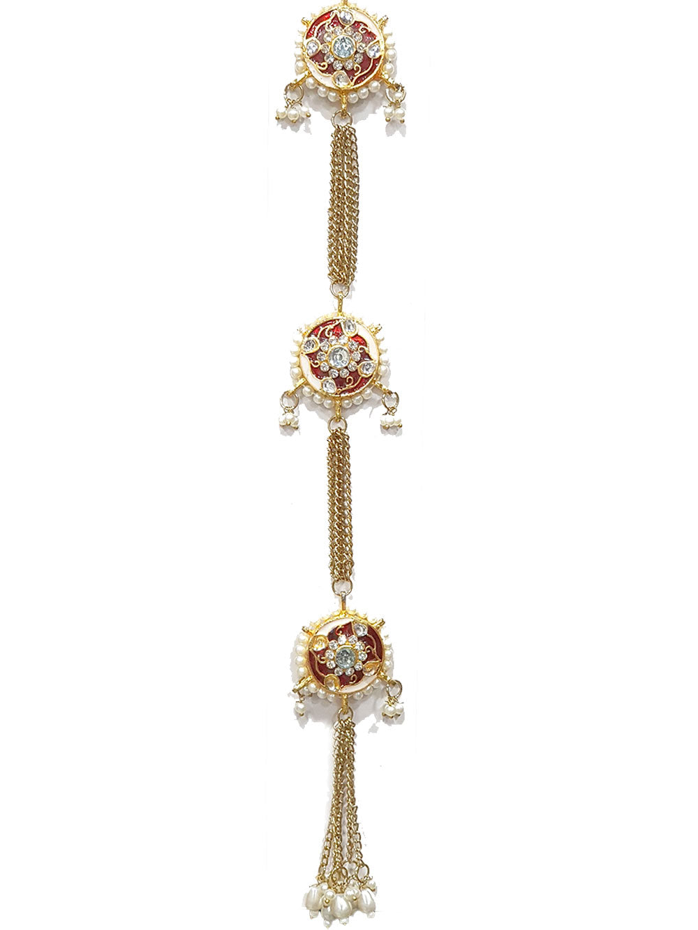 Kundan Work Fancy Kurta Patti Button with Chain