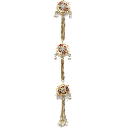 Kundan Work Fancy Kurta Patti Button with Chain