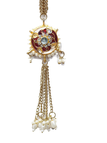 Kundan Work Fancy Kurta Patti Button with Chain