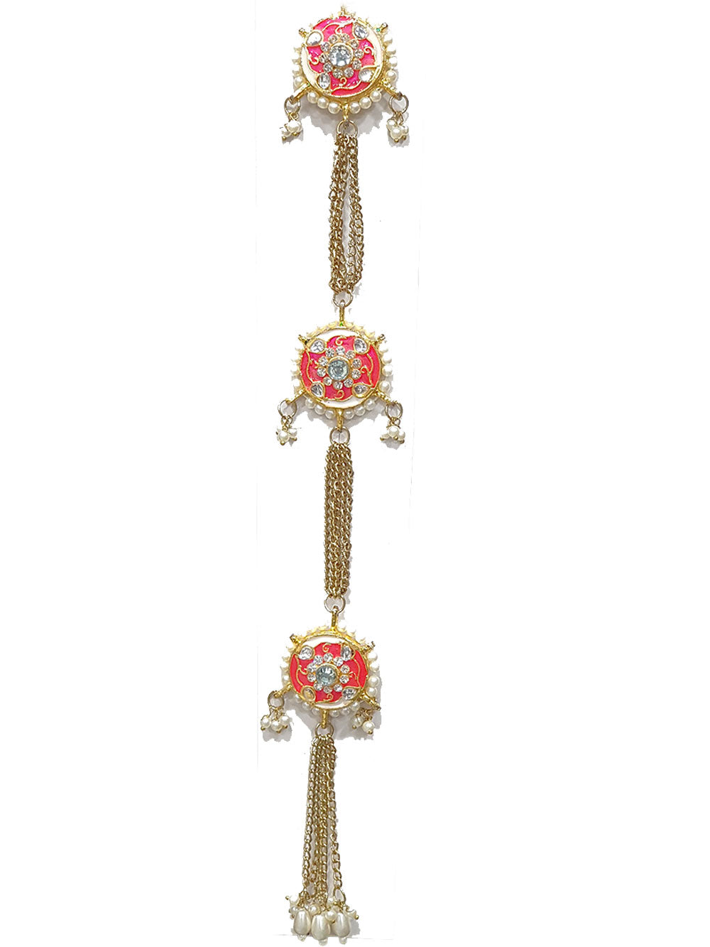 Kundan Work Fancy Kurta Patti Button with Chain