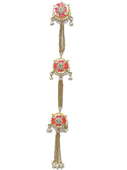 Kundan Work Fancy Kurta Patti Button with Chain