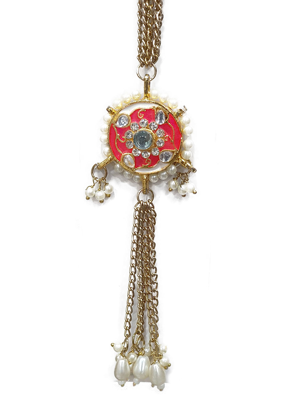 Kundan Work Fancy Kurta Patti Button with Chain