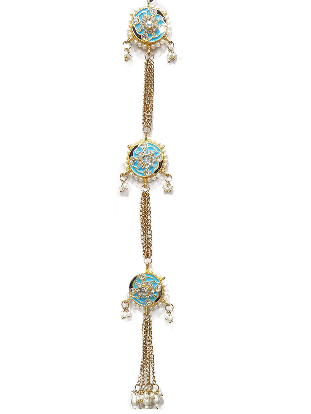 Kundan Work Fancy Kurta Patti Button with Chain