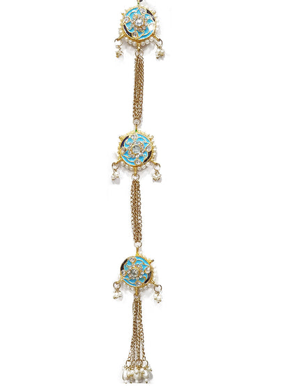Kundan Work Fancy Kurta Patti Button with Chain