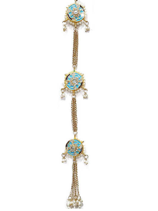 Kundan Work Fancy Kurta Patti Button with Chain