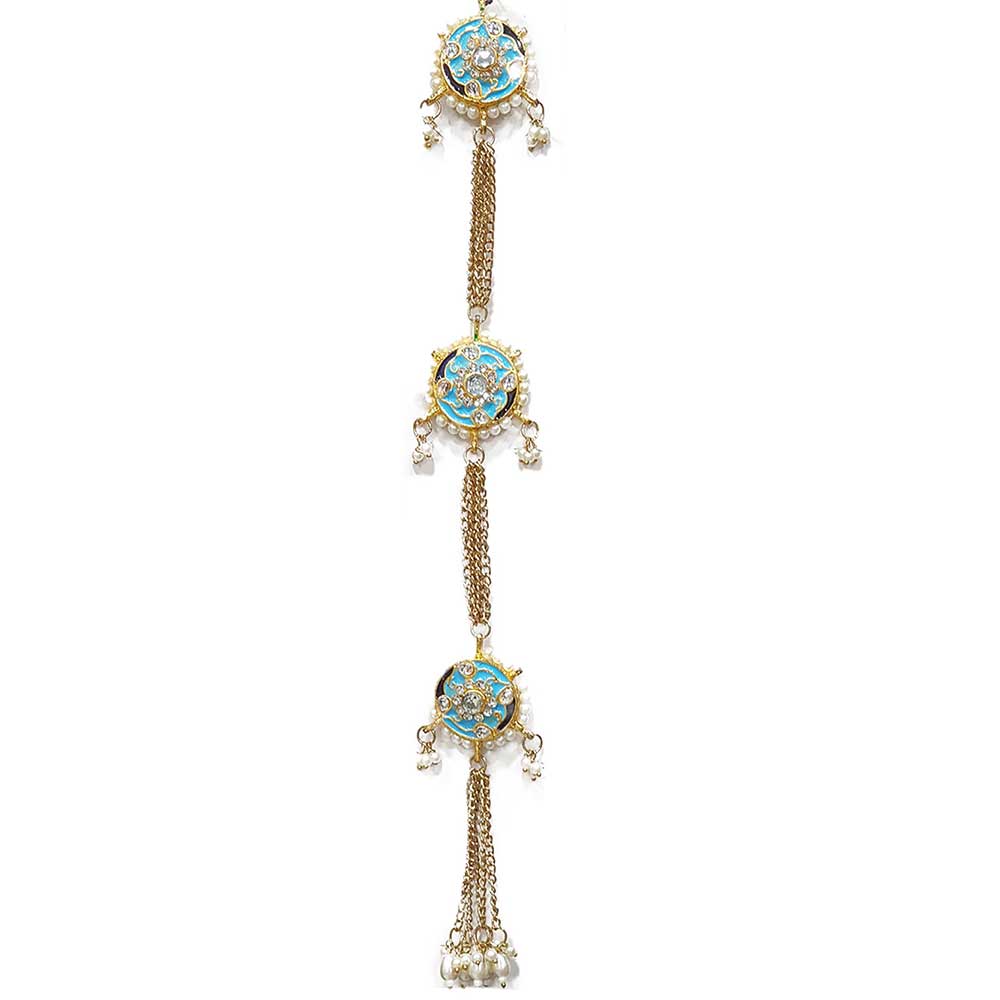 Kundan Work Fancy Kurta Patti Button with Chain