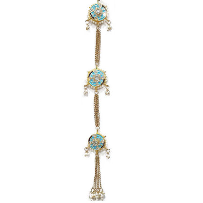 Kundan Work Fancy Kurta Patti Button with Chain
