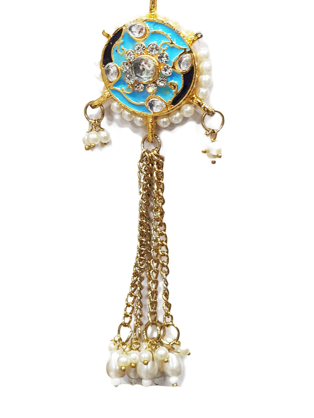 Kundan Work Fancy Kurta Patti Button with Chain