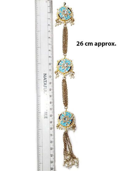 Kundan Work Fancy Kurta Patti Button with Chain