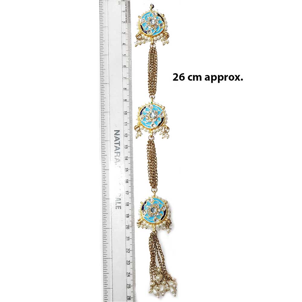 Kundan Work Fancy Kurta Patti Button with Chain