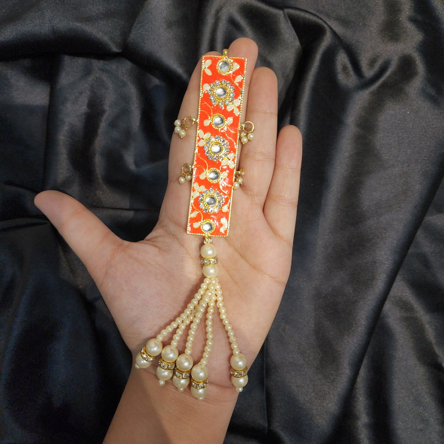 Fancy Kurta Patti buttons with pearl chain