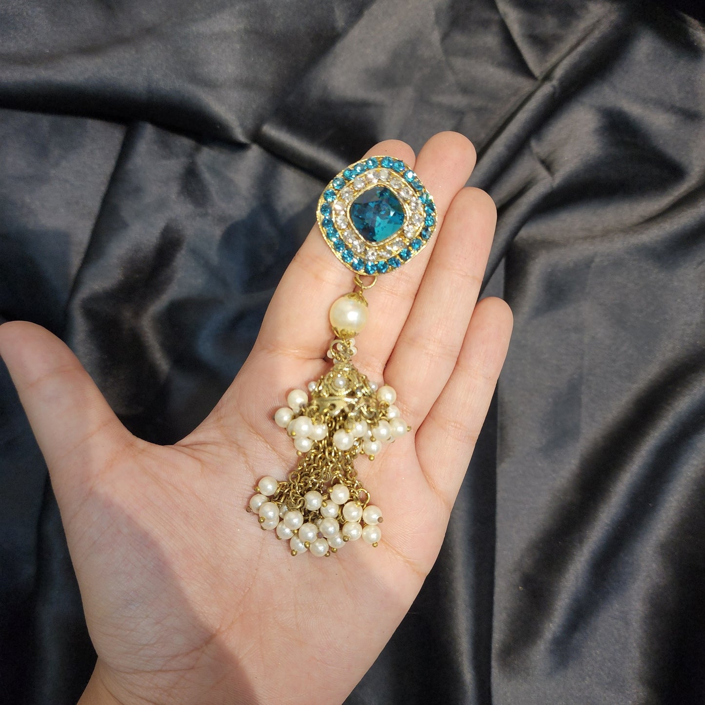 Fancy Kurta Patti Button with pearl chain