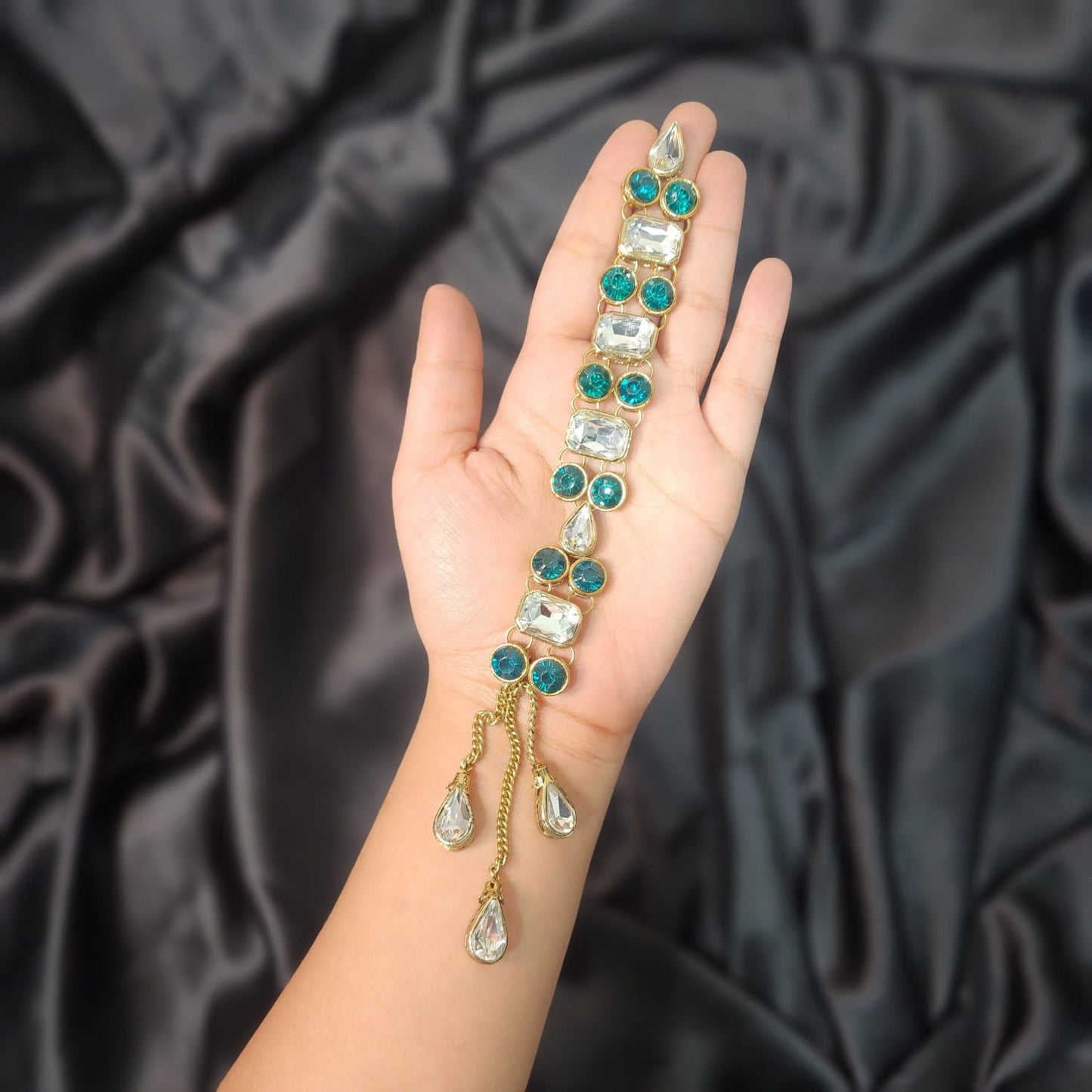 Fancy Kurta Patti Stonework Buttons with chain
