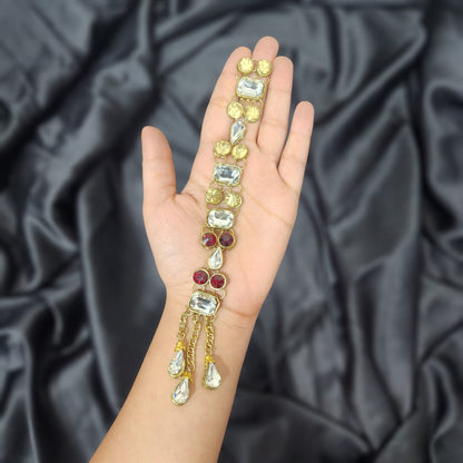 Fancy Kurta Patti Stonework Buttons with chain