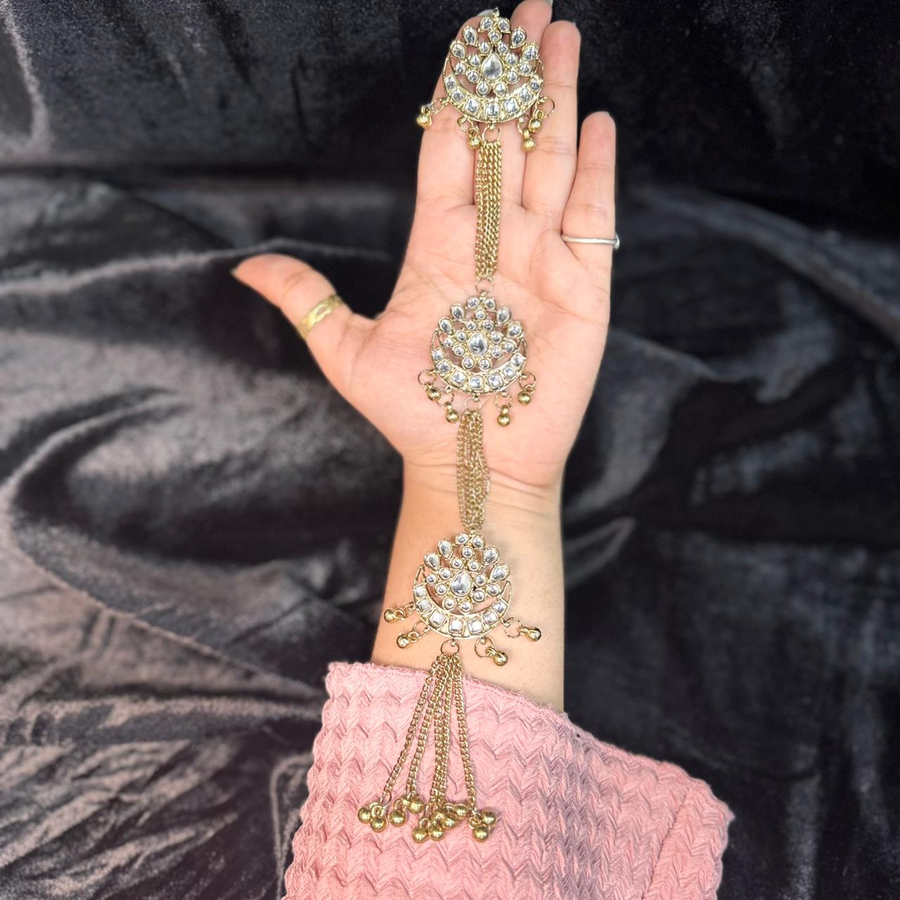 Designer Kundan Kurta Buttons with Dangles