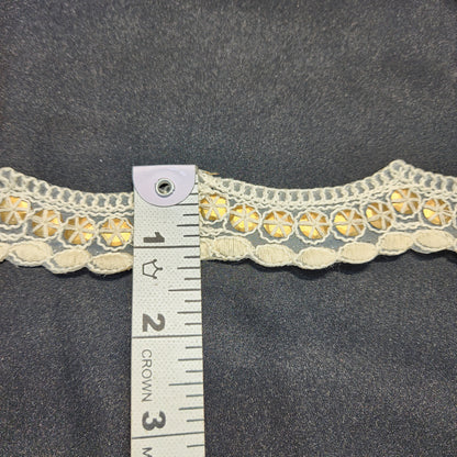 Off White Cutwork Lakhnavi Dyeable Lace