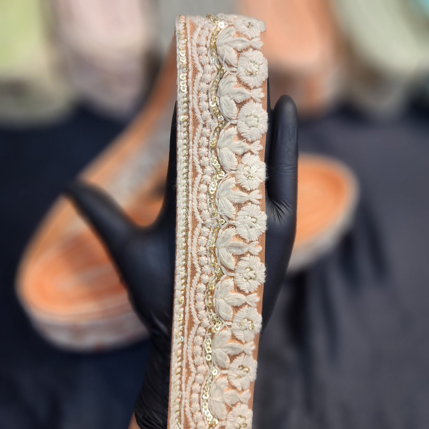 Pastel Shades Lucknowi Laces with Net base