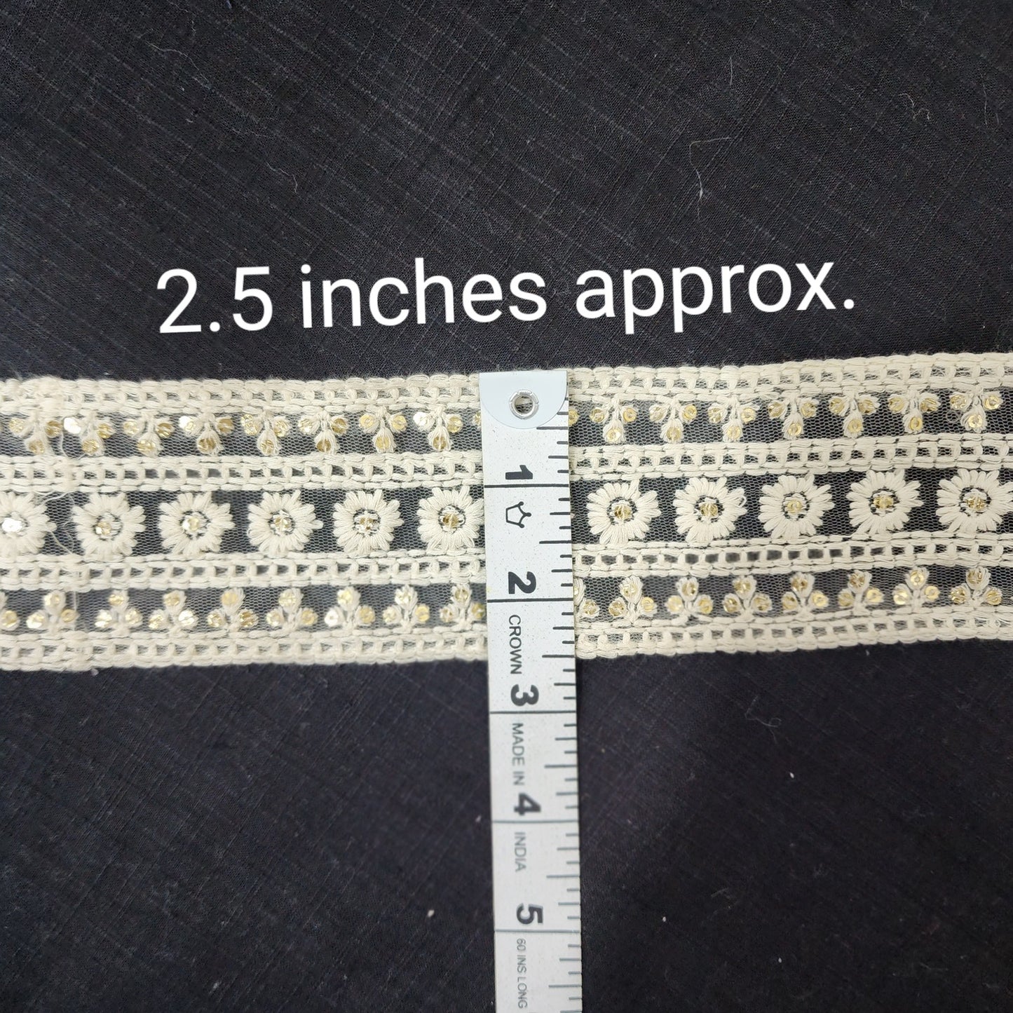 Off white color Dyeable Lakhnavi Laces in net base