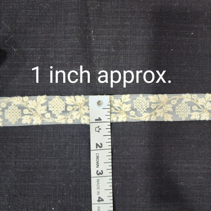 Off white color Dyeable Floral design  Lakhnavi Lace
