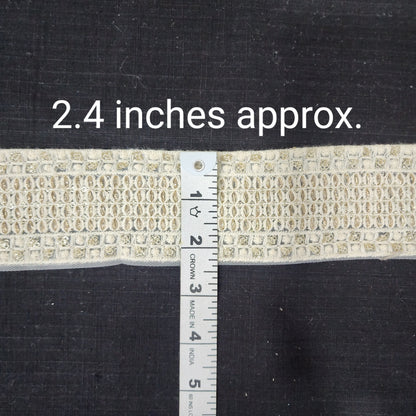 Off white color Dyeable Lakhnavi Lace