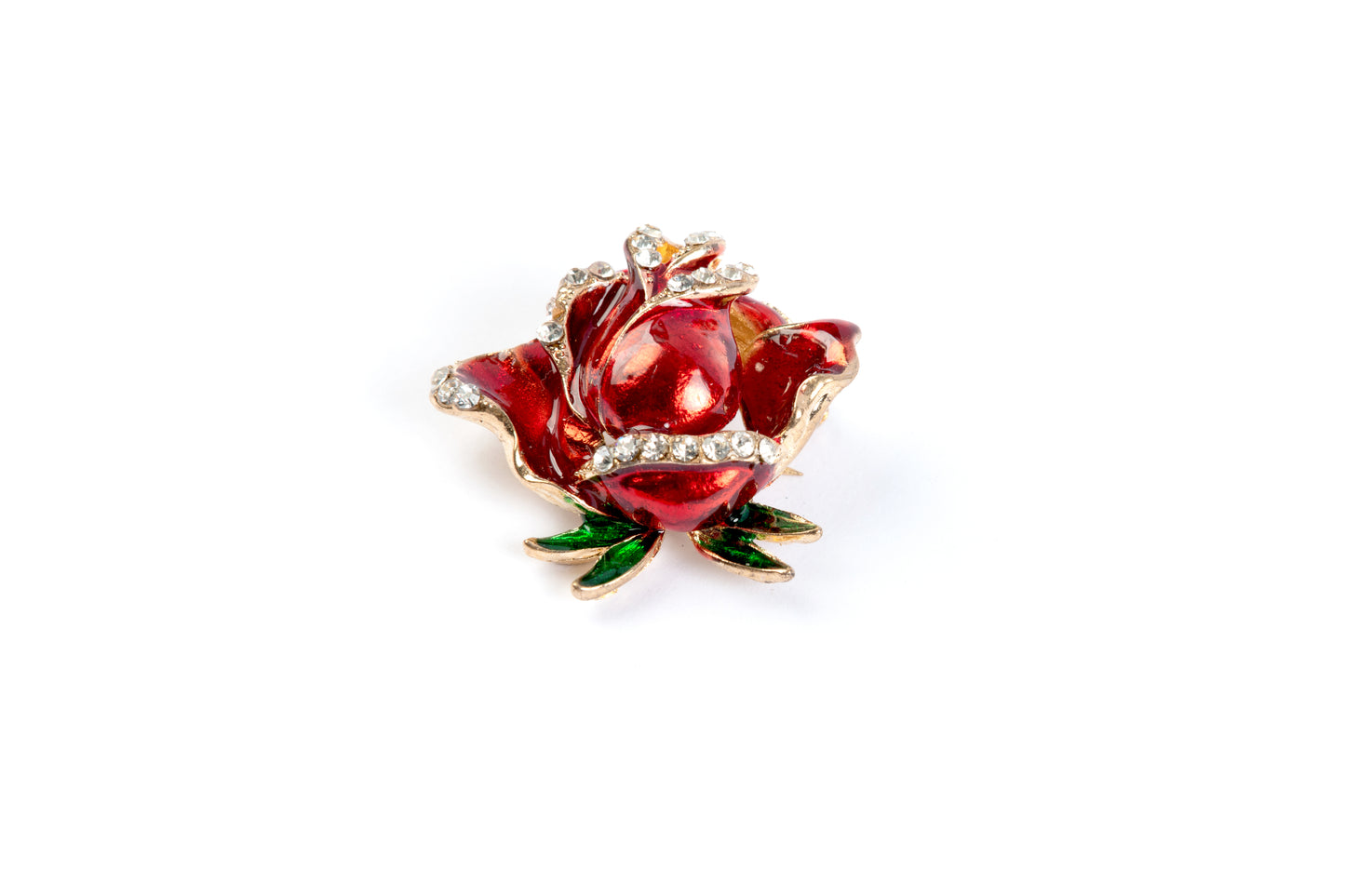 Red color Rose Shaped Flower Brooch with back pin 1 Piece