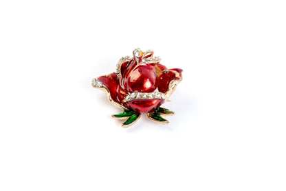 Red color Rose Shaped Flower Brooch with back pin 1 Piece