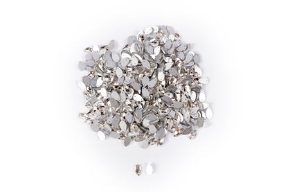 Mohan Shoppe Silver Leaf/Drop Glass Stone Package of 100 Pieces