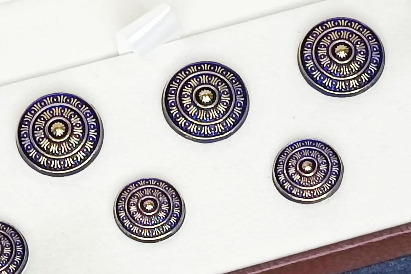 Blue Golden Color Round Shape Metal Coat Buttons