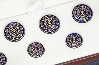 Blue Golden Color Round Shape Metal Coat Buttons