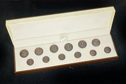 Blue Golden Color Round Shape Metal Coat Buttons
