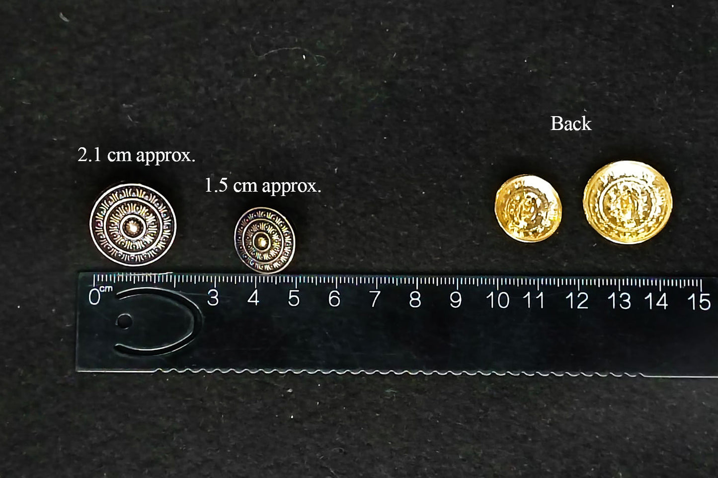 Blue Golden Color Round Shape Metal Coat Buttons