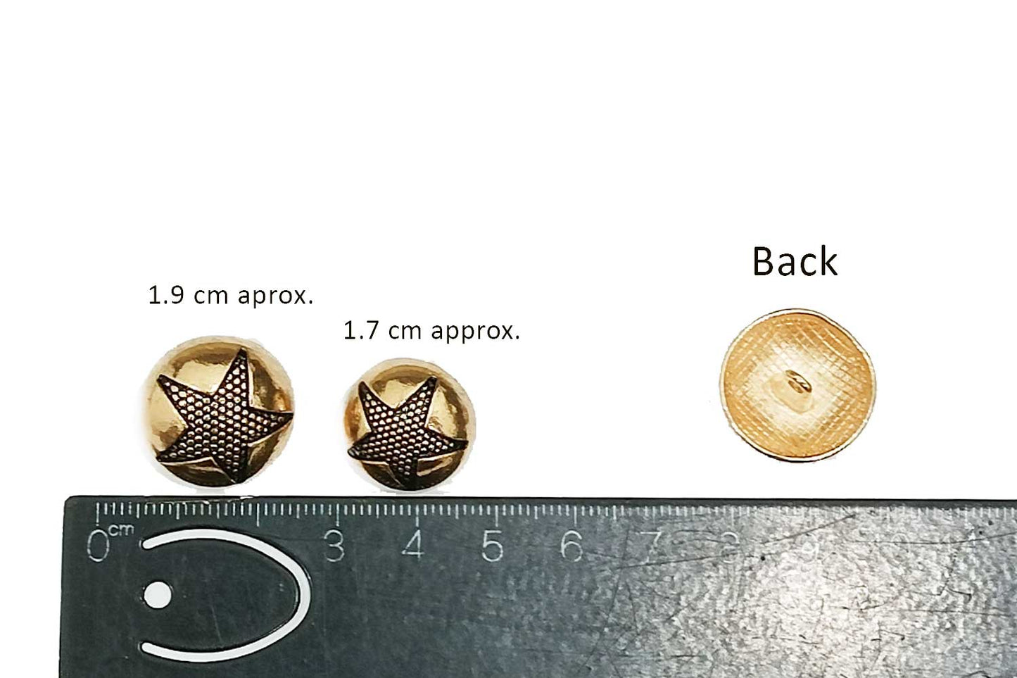 Golden Round Shape Blazer/Coat Buttons with Star Design