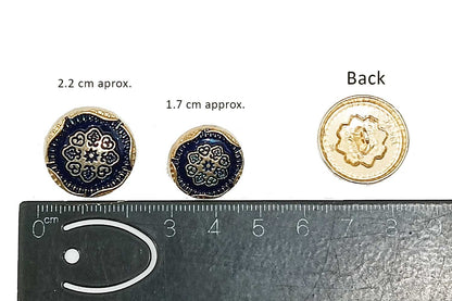 Blue-Golden Round Shape Blazer/Coat Buttons