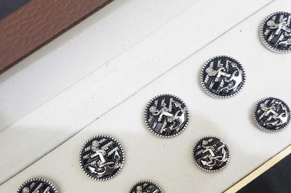 Black color Anchor Design Round Metal Coat Blazer Buttons