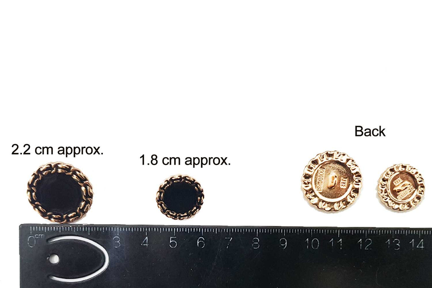 Black Silver Designer Round Metal Coat Blazer Buttons