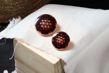 Maroon Round Shape Fancy Designer Metal Coat Blazer Buttons