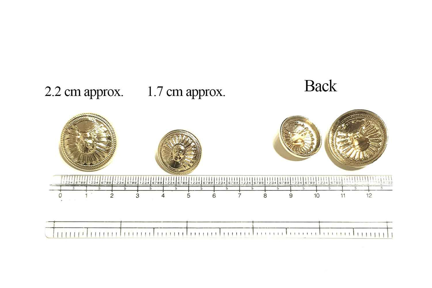 Gold Color Round Shape Metal Coat/Jacket Buttons