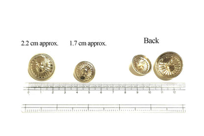 Gold Color Round Shape Metal Coat/Jacket Buttons